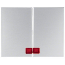 Клавіша 2Х з лінзами, колір алюміній, метал, матовий, K.5 Berker 14377003