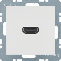 HDMI-розетка, під'єднання позаду під кутом 90град., колір пол.білизна, глянець, S.1 Berker 3315438989