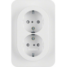 Розетка з з/к , 16А/250В, подвійна цільна, колір пол.білизна, глянець, R.1 Berker 47292089