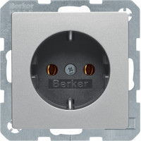 Розетка з з/к, 16А/250В, колір алюміній, бархатний лак, Q.х Berker 47436084