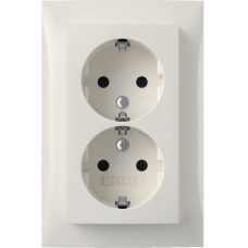 Розетка з з/к , 16А/250В, подвійна цільна, зі шторками, колір пол.білизна, глянець, S.1 Berker 47598989