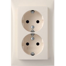 Розетка з з/к , 16А/250В, подвійна цільна, колір слонова кістка, глянець, S.1 Berker 47748982