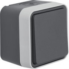 Вимикач кнопковий 1-клавішний IP55, сірий, 10АX/250В W.1 Berker 50453525
