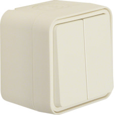 Вимикач кнопковий 2-клавішний IP55, білий, 10АX/250В W.1 Berker WNC044B