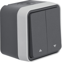 Кнопка до жалюзі 2-клавішна IP55, сіра, 10А/250В W.1 Berker WNC302