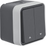 Кнопка до жалюзі 2-клавішна IP55, сіра, 10А/250В W.1 Berker WNC302