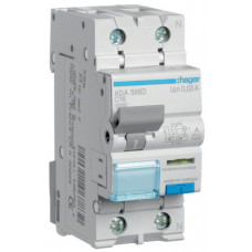 Диференційний автоматичний вимикач 1P+N 10kA C-16A 30mA A, Hager ADA566D