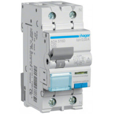 Диференційний автоматичний вимикач 1P+N 10kA C-20A 30mA A, Hager ADA570D