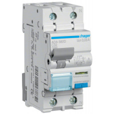 Диференційний автоматичний вимикач 1P+N 10kA C-32A 30mA A, Hager ADA582D