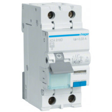 Диференційний автоматичний вимикач 1P+N 6kA B-16A 30mA A, Hager ADA916D