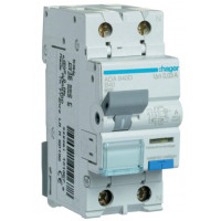 Дифференциальный автоматический выключатель 1P+N 6kA B-40A 30mA A, Hager ADA940D