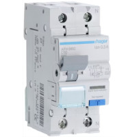 Дифференциальный автоматический выключатель 1P+N 6kA C-10A 300mA HI, Hager AFH960