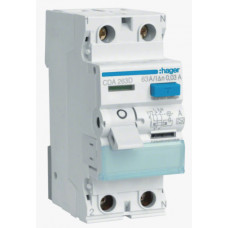 Пристрій захисного відключення ПЗВ 2P, 6kA, 63A, 30mA, A, Hager CDA263D