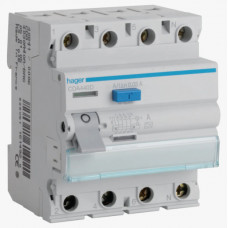 Пристрій захисного відключення ПЗВ 4P, 6kA, 40A, 30mA, A, Hager CDA440D