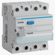 Пристрій захисного відключення ПЗВ 4P, 6kA, 63A, 30mA, A, Hager CDA463D