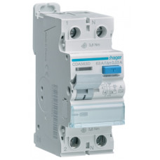 Пристрій захисного відключення ПЗВ 2P, 63A, 30 mA, A, 10kA, 2м, Hager CDA563D