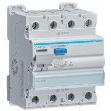 Пристрій захисного відключення ПЗВ 4P, 25A, 30 mA, A, 10kA, 4м, Hager CDA625D
