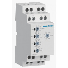 Реле контролю фаз та напруги без затр. на увімкн., 1P+N/3P+N, 2 перекид.контакт, Hager EUM200