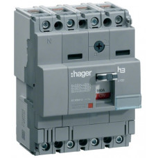 Автоматичний вимикач x160, In=63А, 4п, 18kA, Тфікс./Мфікс. Hager HDA064L