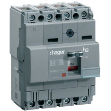 Автоматичний вимикач x160, In=80А, 4п, 18kA, Тфікс./Мфікс. Hager HDA081L