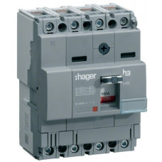 Автоматичний вимикач x160, In=160А, 4п, 18kA, Тфікс./Мфікс. Hager HDA161L