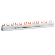 Шина з'єднувальна вилочна, 2-полюсна на 12 модулів, з ізоляцією, 10мм2 Hager KDN263A