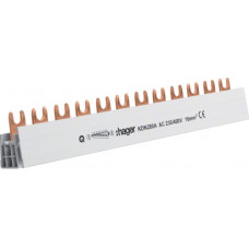 Шина з'єднувальна вилочна, 2-полюсна на 12 модулів, з ізоляцією, 16мм2 Hager KDN280A