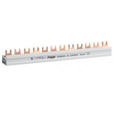 Шина з'єднувальна вилочна, 4-полюсна на 12 модулів, з ізоляцією, 10мм2 Hager KDN463A