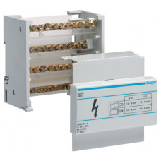 Блок розподільний In=80A, 4п, 5мод., вхід 1х16 вихід 8х10мм2 Hager KJ01B