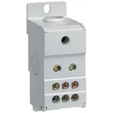 Блок розподільний In=160А, ввод 1х70мм2, вихід 6х16 мм2, Hager KJ02C