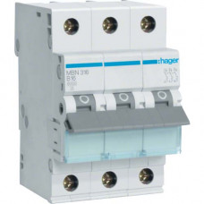 Автоматичний вимикач 3P 6kA B-16A 3M Hager MBN316