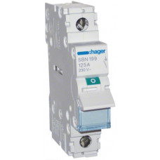 Вимикач навантаження 1-полюсний 125А/230В, 1м Hager SBN199