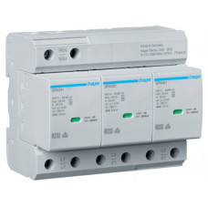 Розрядник (ПЗІП) T1+T2 3P Uc 350V 25kA 1,5kV TCN +дод.контакт, Hager SPA800