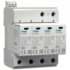 Розрядник (ПЗІП) T1+T2 4P 50kA 1,2kV TN-S TT +дод.контакт, Hager SPA931