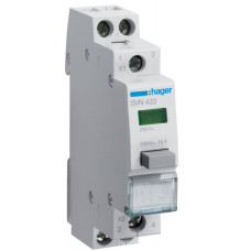 Вимикач кнопковий з зеленим індикатором 230В/16А, 2НВ, 1м Hager SVN433