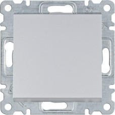 Кнопковий вимикач, 1-тактовий, срібний, 10АХ/230В, Lumina Hager WL0112