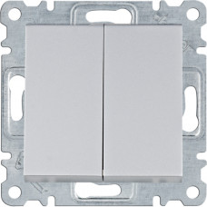 Кнопковий вимикач, 2-тактовий, срібний, 10АХ/230В, Lumina Hager WL0142