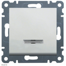 Вимикач одноклавішний з підсвічуванням, білий, Lumina, Hager WL0210