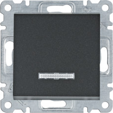 Вимикач одноклавішний з підсвічуванням, чорний, Lumina, Hager WL0213