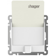 Вимикач для готельних карток, білий, Lumina Hager WL0510