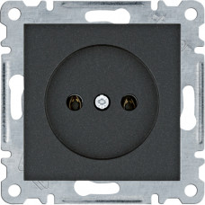 Розетка без заземлення, чорна, 16А/230В, Lumina Hager WL1013