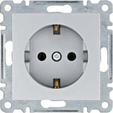 Розетка з з/к, срібна, 16А/230В, Lumina Hager WL1052