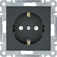 Розетка з з/к з захистом контактів, чорна, 16А/230В, Lumina Hager WL1063