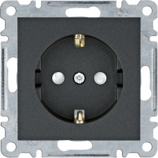 Розетка з з/к з захистом контактів, чорна, 16А/230В, Lumina Hager WL1063