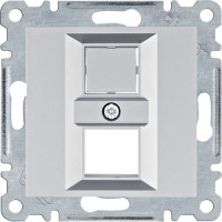 Панель подвійна до RJ12/RJ45/USB/HDMI/F-TYPE, срібна, Lumina Hager WL2322