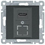 Розетка HDMI з роз'ємом тип А, вер .1.3, чорна, Lumina Hager WL2613